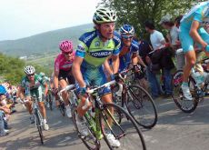 Di Luca climbs. 