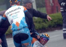 Julian Dean (Team Garmin-Slipstream) crashed seriously today.