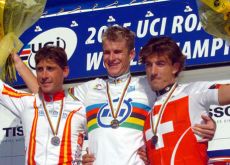 Michael Rogers on the World Championships podium. Photo Fotoreporter Sirotti.