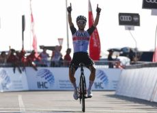 Adam Yates crosses the finish line as winner of stage 7 of UAE Tour