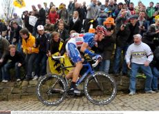 Team BMC Racing's George Hincapie on his BMC SLR01 Team machine. Photo copyright Tim de Waele. Team BMC Racing's George Hincapie on his BMC SLR01 Team machine. Photo copyright Tim de Waele.