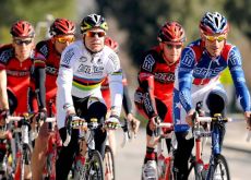 Team BMC Racing is ready to support World Champion Cadel Evans in the Giro d'Italia 2010. Photo copyright Tim de Waele.