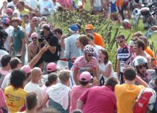 Alberto Contador on his way to the fastest finish time in the mountain time trial of the Giro d'Italia 2011. Photo Fotoreporter Sirotti.