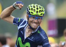 Alejandro Valverde on his way to victory in stage 17 of the 2012 Tour de France. Photo Fotoreporter Sirotti. Alejandro Valverde on his way to victory in stage 17 of the 2012 Tour de France. Photo Fotoreporter Sirotti.