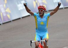 Alexandre Vinokourov wins 2012 London Summer Olympics' road race. Photo Fotoreporter Sirotti. Alexandre Vinokourov wins 2012 London Summer Olympics' road race. Photo Fotoreporter Sirotti.
