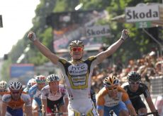 German sprinter Andre Greipel finally sealed a stage win on Thursday after a so-far frustrating Giro d'Italia 2010. Photo copyright Fotoreporter Sirotti.