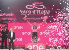 Andreas Leknessund on the Giro d'Italia podium