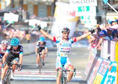 Angel Vicioso wins stage 3 ahead of David Millar who takes the overall lead in the 2011 Giro d'Italia. Photo Fotoreporter Sirotti.