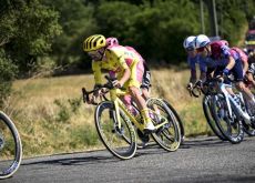 | A.S.O. Ben Healy on his Cannondale SuperSix Evo Lab71 bike in Tour de France