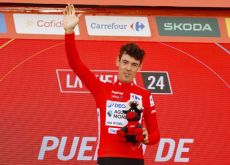 Ben O'Connor on the podium at Vuelta a Espana