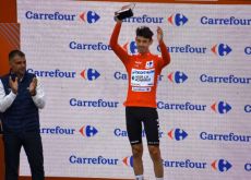 Ben O'Connor on the podium as leader of Vuelta a Espana 2024