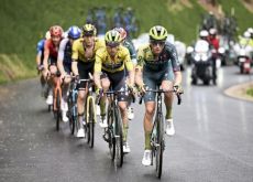 Bora-Hansgrohe riders Alexandr Vlasov and Primoz Roglic in stage 7 of Criterium du Dauphine