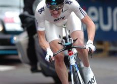 Bradley Wiggins (Team Sky) on his way to stage victory and overall lead. Photo copyright Fotoreporter Sirotti. Bradley Wiggins (Team Sky) on his way to stage victory and overall lead. Photo copyright Fotoreporter Sirotti.