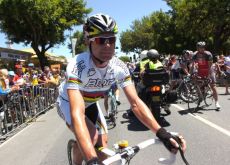 Cadel Evans (Team BMC) ready at the start. Photo copyright Fotoreporter Sirotti.