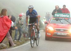 Carlos Barredo on his way to victory in stage 15 of the Tour of Spain 2010. Photo copyright Fotoreporter Sirotti.