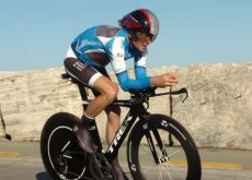 Chris Horner tries to defend his overall lead in the final individual time trial of Tirreno-Adriatico 2012. Photo Fotoreporter Sirotti. Chris Horner tries to defend his overall lead in the final individual time trial of Tirreno-Adriatico 2012. Photo Fotoreporter Sirotti.