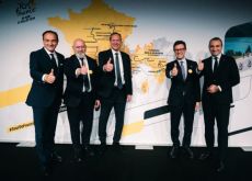 Italian and French representatives at Tour de France route announcement