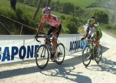 Team Garmin-Cervelo's David Millar chases back after his unfortunate crash. Photo Fotoreporter Sirotti.