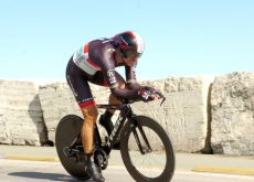 Fabian Cancellara powers to victory in Tirreno-Adriatico individual time trial. Photo Fotoreporter Sirotti. Fabian Cancellara powers to victory in Tirreno-Adriatico individual time trial. Photo Fotoreporter Sirotti.