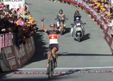 Team RadioShack-Nissan's Fabian Cancellara victorious in Monte Paschi Strade Bianche 2012 ahead of
Maxim Iglinsky of Team Astana and Team Varnese Vini-Selle Italia's Oscar Gatto. Photo Fotoreporter Sirotti. Team RadioShack-Nissan's Fabian Cancellara victorious in Monte Paschi Strade Bianche 2012 ahead of
Maxim Iglinsky of Team Astana and Team Varnese Vini-Selle Italia's Oscar Gatto. Photo Fotoreporter Sirotti.