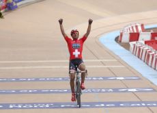 Team Saxo Bank's Fabian Cancellara wins the 2010 Paris-Roubaix. Photo copyright Fotoreporter Sirotti.