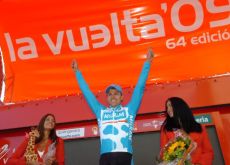 Gerald Ciolek (Team Milram) on the podium. Photo copyright Fotoreporter Sirotti.