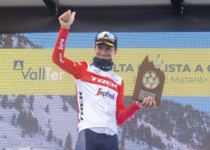 Stage 2 winner Giulio Ciccone on the podium