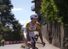 Jayco-Alula Luke Plapp on time trial bike in Giro d'Italia