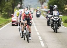 Jonas Gregaard and other cyclists in the breakaway