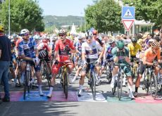 Cyclists at the start of stage 3 of La Vuelta 2024