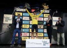 Magnus Cort in yellow jersey as leader of Criterium du Dauphine race