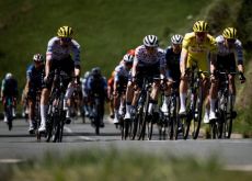 Cycling peloton in stage 15 of Tour de France