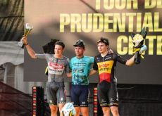 Mark Cavendish Jasper Philipsen and Arnaud De Lie on the podium