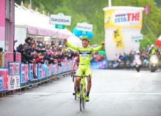 Matteo Rabottini of Team Farnese Vini - Selle Italia victorious in stage 15 of the 2012 Giro d'Italia. Photo Fotoreporter Sirotti. Matteo Rabottini of Team Farnese Vini - Selle Italia victorious in stage 15 of the 2012 Giro d'Italia. Photo Fotoreporter Sirotti.