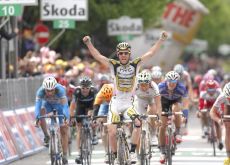 Matthew Goss (Team Columbia-HTC) wins stage 9 of the Giro d'Italia 2010. Photo copyright Fotoreporter Sirotti.