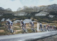 Soudal-QuickStep cyclists in picturesque Spanish mountains