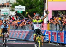 Oscar Gatto wins stage 8 of the Giro d'Italia 2011 ahead of Alberto Contador. Photo Fotoreporter Sirotti.