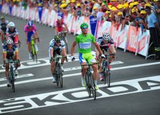 Team Liquigas-Cannondale's Peter Sagan wins stage 6 of 2012 Tour de France. Photo Fotoreporter Sirotti. Team Liquigas-Cannondale's Peter Sagan wins stage 6 of 2012 Tour de France. Photo Fotoreporter Sirotti.