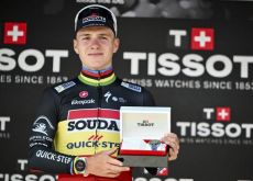 Remco Evenepoel with Tissot watch prize