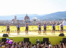 Soudal-QuickStep riders at the team presentation in Florence