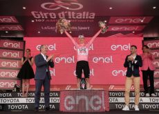 Tadej Pogacar on Giro d'Italia podium