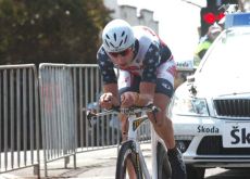 Taylor Phinney on his way to a great time trial victory. Photo copyright Fotoreporter Sirotti. Taylor Phinney on his way to a great time trial victory. Photo copyright Fotoreporter Sirotti.