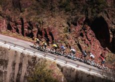 Team Jumbo-Visma riders lead the Paris-Nice peloton