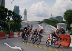 Team Lidl-Trek cyclists during TDF Prudential Singapore Criterium