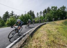 Team Visma - Lease a Bike leading the peloton in stage 1 of Tour de France