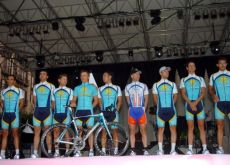 Team Astana at the team presentation event in Palermo, Italy. Team Astana at the team presentation event in Palermo, Italy.