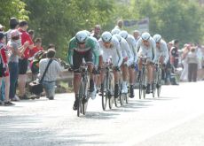 Team HTC-HighRoad powers through Torino on their way to the Giro team time trial victory. Photo Fotoreporter Sirotti. Team HTC-HighRoad powers through Torino on their way to the Giro team time trial victory. Photo Fotoreporter Sirotti.