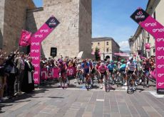 The start of stage 2 of Giro d'Italia 2023 in Teramo