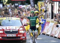 Team Europcar's Thomas Voeckler wins queen stage of 2012 Tour de France. Photo Fotoreporter Sirotti. Team Europcar's Thomas Voeckler wins queen stage of 2012 Tour de France. Photo Fotoreporter Sirotti.