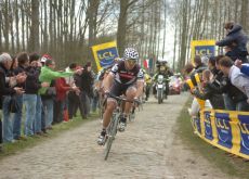 Thor Hushovd (Cervelo TestTeam) chasing Cancellara. Photo copyright Fotoreporter Sirotti.